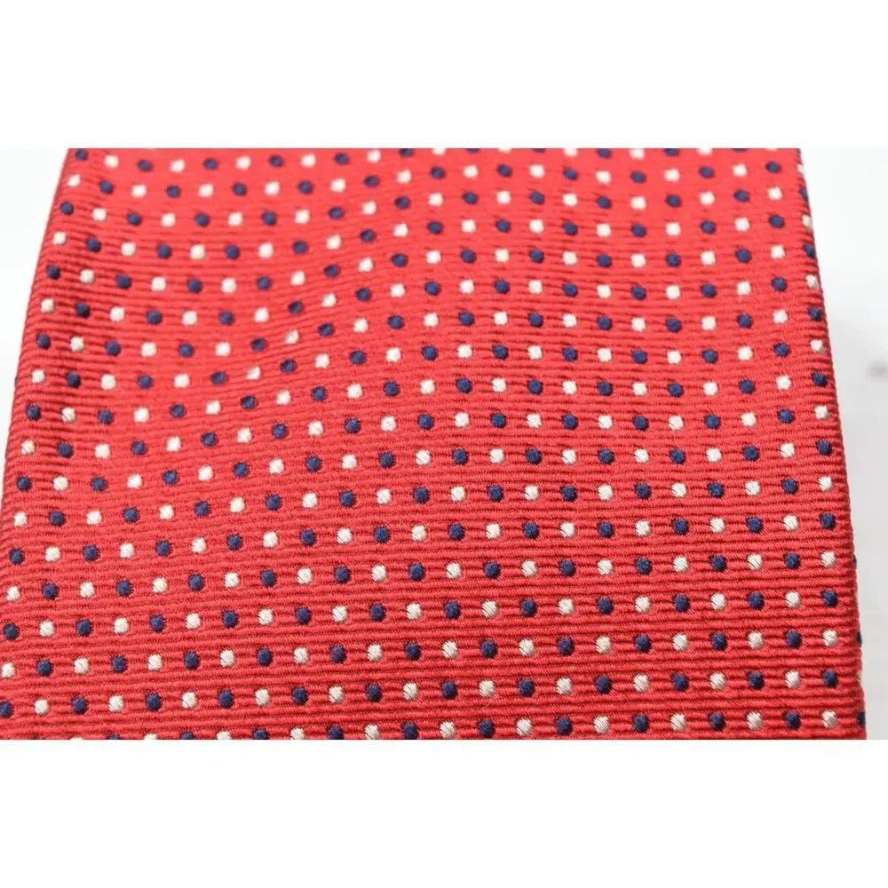 Vintage Brooks Brothers 346 Neck Tie Mens Red Blue Polka-Dot Silk Classic
